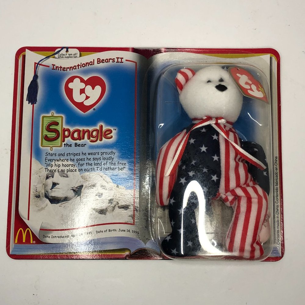 RARE ty Spangle the Bear Vintage International Bears ll - New in Packaging